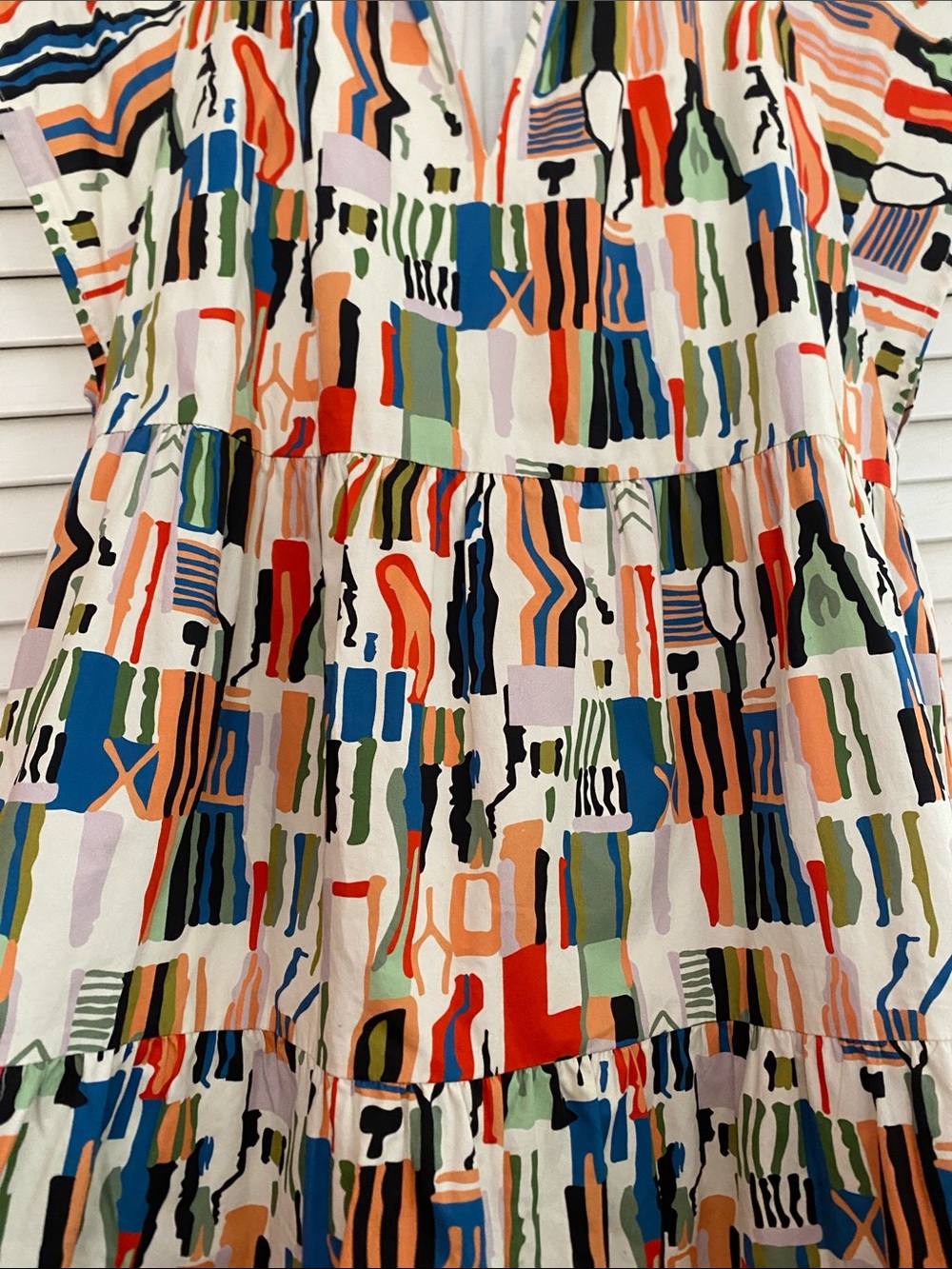 CROSBY by Mollie Burch || ‘Watts’ V Neck Midi Bazaar Printed Dress - Picture 5 of 9